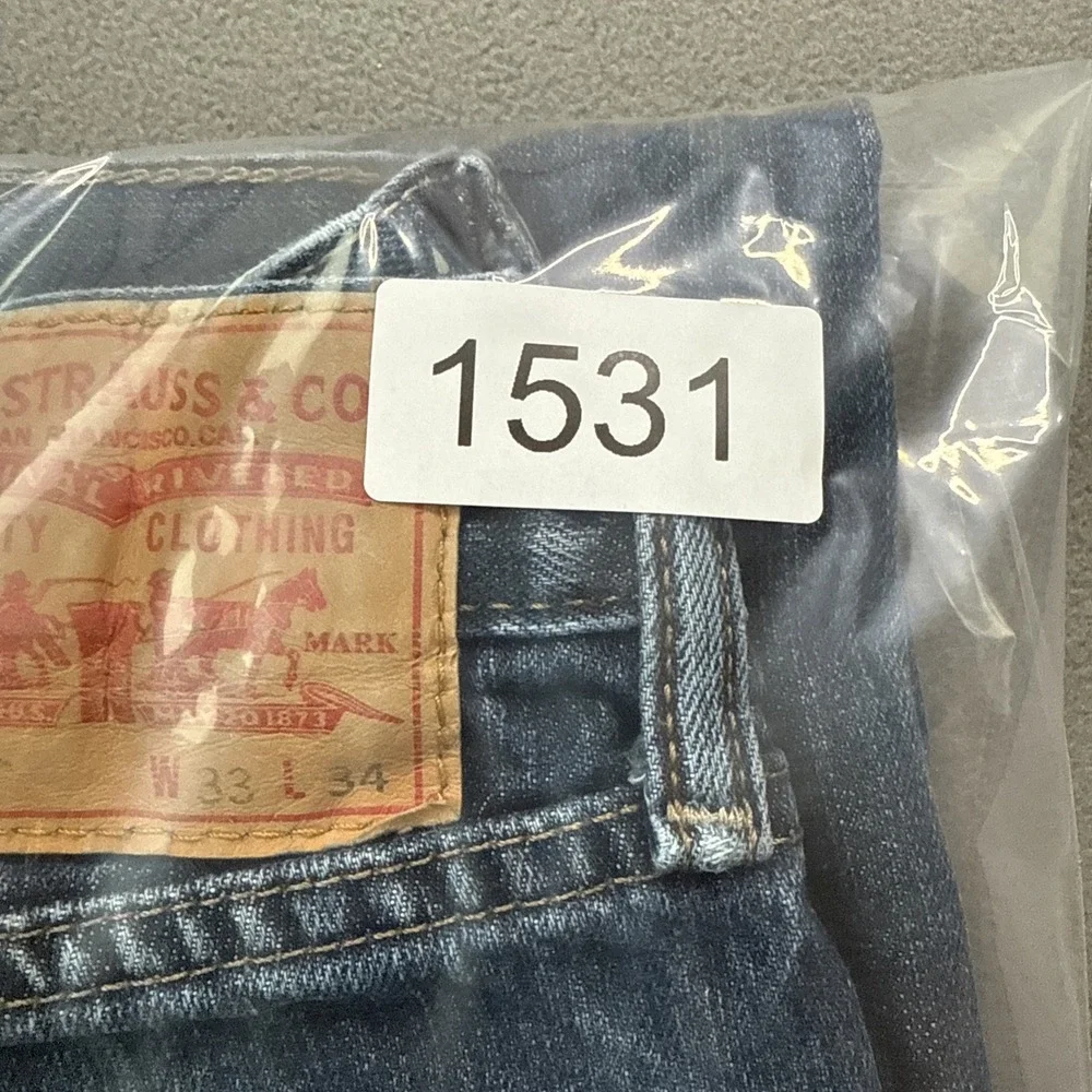 VTG Levis 514 Jeans Mens 33x34 Blue Slim Straight Y2K 100%‎ Cotton Denim